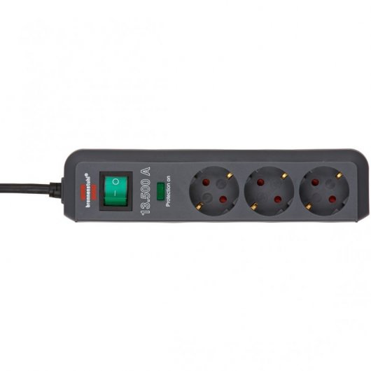 Brennenstuhl 1158820315 prolunghe e multiple 1,5 m 3 presa(e) AC Nero, Verde