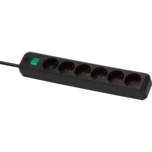 Brennenstuhl Eco-Line Multipresa con 6 prese e interruttore 3m Nero