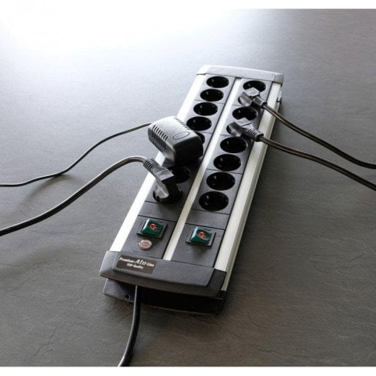 Multipresa Brennenstuhl Premium-Alu-Line 16 prese 2 interruttori sicurezza 3 m alluminio