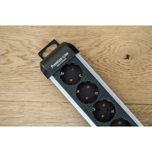 Brennenstuhl Premium-Protect-Line Presa multipla con USB-3.1A e 6 prese 3m Argento/Nero