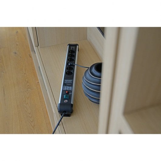 Brennenstuhl Premium-Protect-Line Presa multipla con USB-3.1A e 6 prese 3m Argento/Nero