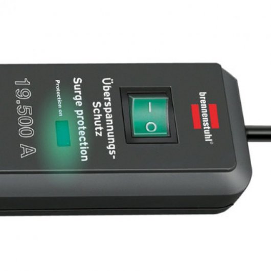 Brennenstuhl Secure-Tec Multipresa con 4 prese di corrente 2 m Antracite