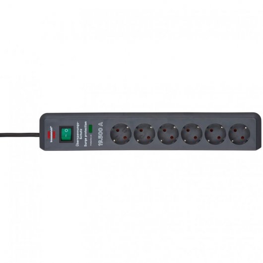 Brennenstuhl Secure-Tec Multipresa con 4 prese di corrente 2 m Antracite