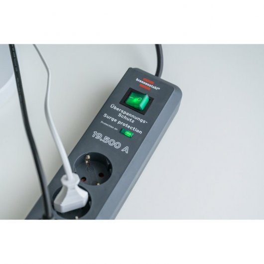 Brennenstuhl Secure-Tec Multipresa con 4 prese di corrente 2 m Antracite