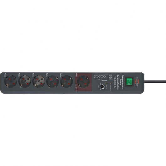 Brennenstuhl Secure-Tec Presa multipla con 6 prese di corrente protegge dalle sovratensioni 3 m antracite