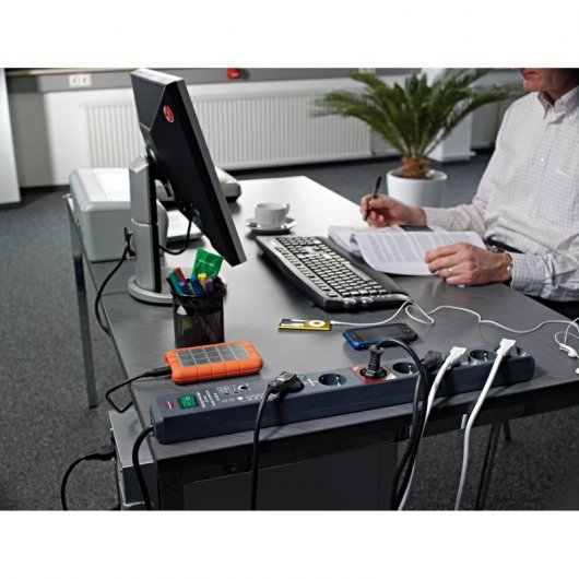 Brennenstuhl Secure-Tec Presa multipla con 6 prese di corrente protegge dalle sovratensioni 3 m antracite