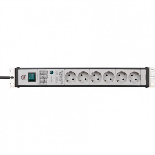 Rack Brennenstuhl Premium Line Power Strip 6 Soquetes com Proteção 60.000A 3m
