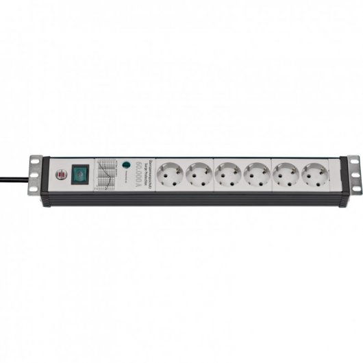 Rack Brennenstuhl Premium Line Power Strip 6 Soquetes com Proteção 60.000A 3m
