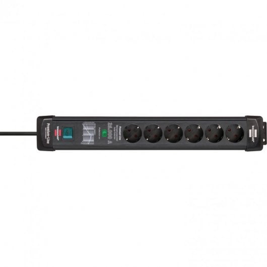 Brennenstuhl Premium-Line Regleta Enchufes de 6 Tomas Protección contra Sobretensiones 1.8m Negro