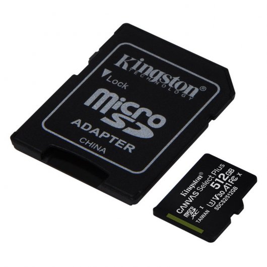 Kingston Canvas Select Plus MicroSDXC UHS-I 512GB Clase 10 + Adaptador SD