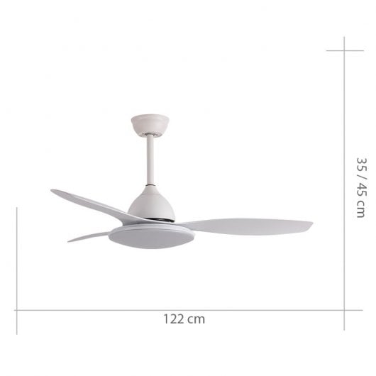 Ventilatore da soffitto Fabrilamp Yael con motore DC e telecomando Bianco