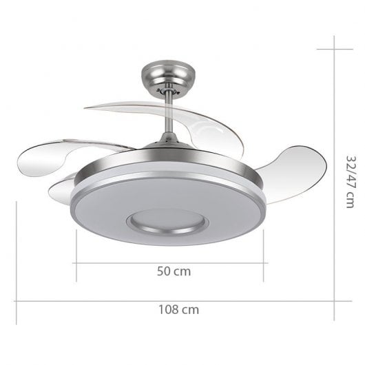 Fabrilamp Dani Ventoinha de Teto com Motor DC e Comando à Distância Cromado