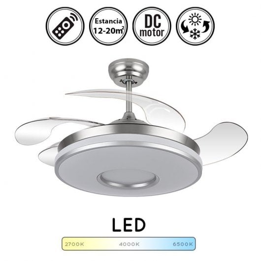 Fabrilamp Dani Ventoinha de Teto com Motor DC e Comando à Distância Cromado