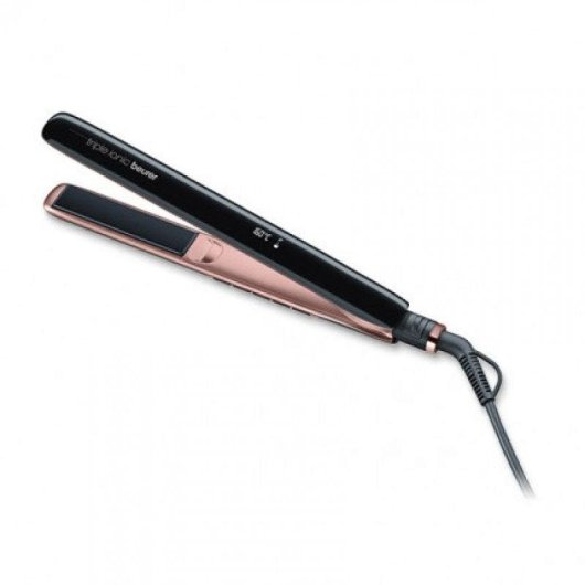 Plancha de Pelo Titanio Beurer HS-80 220ºC Pantalla LCD Iónica Placas Flotantes Negro