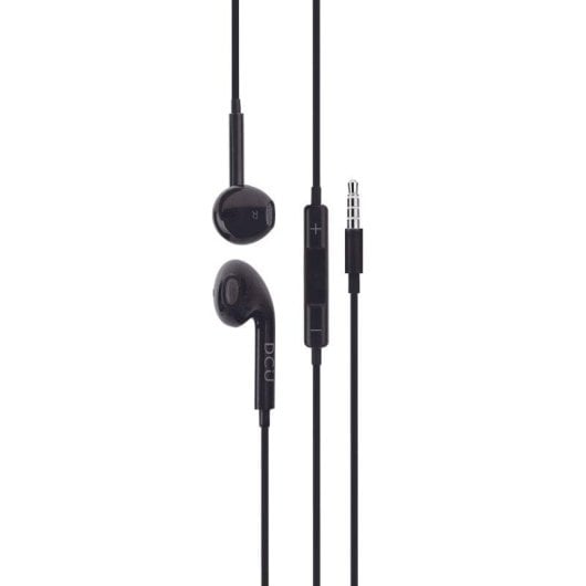 Auriculares DCU Tecnologic 34151001 con cable Jack para llamadas y música, micrófono con control de volumen, negros