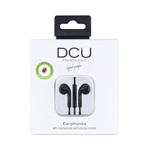 Auriculares DCU Tecnologic 34151001 con cable Jack para llamadas y música, micrófono con control de volumen, negros