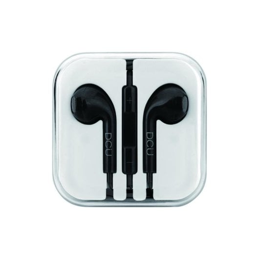 Auriculares DCU Tecnologic 34151001 con cable Jack para llamadas y música, micrófono con control de volumen, negros