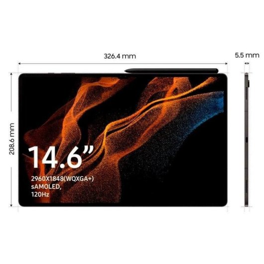 Tablet Samsung Galaxy Tab S8 Ultra 5G 14,6" 16GB 512GB Cinzento Stylus Pen