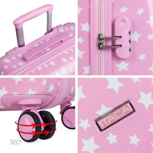 Itaca Stars Valigia porta PC piccola per bambini, Rosa