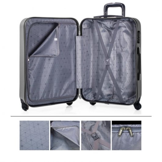 Itaca Tiber Maleta Abs Mediana, Color Plata