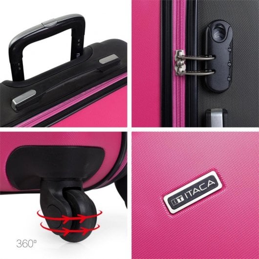 Itaca Tiber Maleta Abs Grande, Color Fucsia/antracita