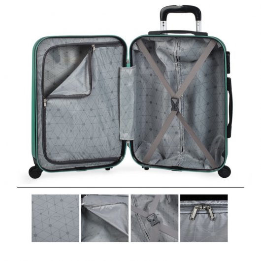 Mala de viagem Itaca Sevron Medium Abs, cor verde menta