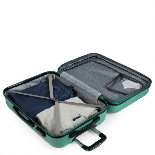Mala de viagem Itaca Sevron Medium Abs, cor verde menta
