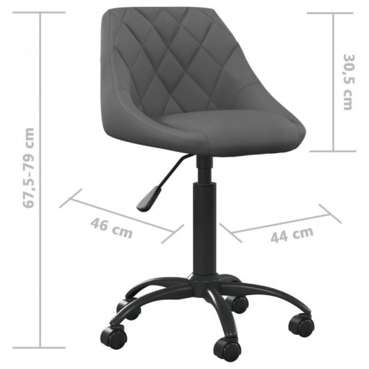 VidaXL Silla de Oficina Terciopelo Gris