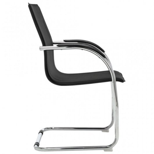 vidaXL Cantilever Cadeira de Escritório em Couro Sintético Preto