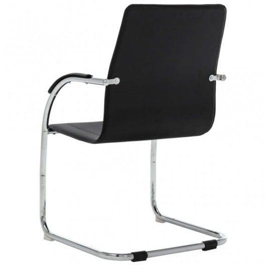 vidaXL Cantilever Cadeira de Escritório em Couro Sintético Preto