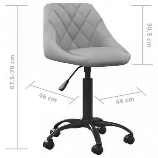 Cadeira de escritório VidaXL com veludo cinza