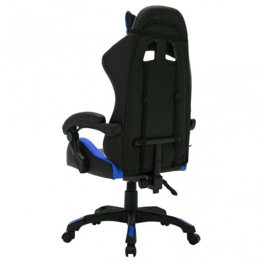Sedia da gaming VidaXL RGB in pelle sintetica blu/nera