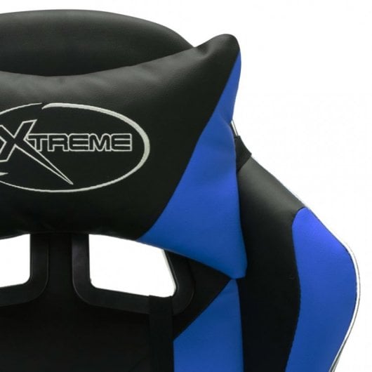 Sedia da gaming VidaXL RGB in pelle sintetica blu/nera