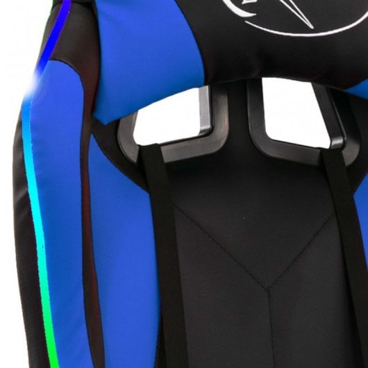 Sedia da gaming VidaXL RGB in pelle sintetica blu/nera