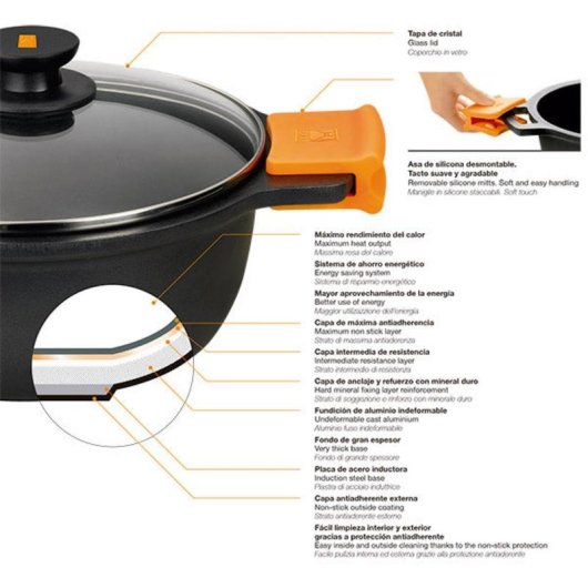 Cacerola BRA Efficient aluminio fundido 16 cm inducción