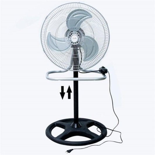Ventilador Helios Home Tramontana 3 en 1 45W altura ajustable inox/negro
