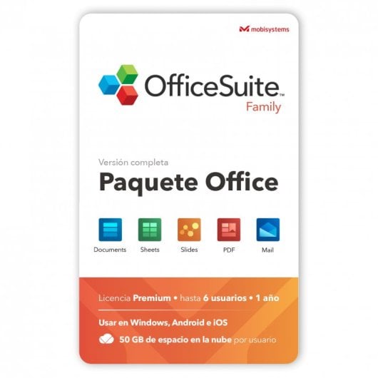 Software MobiSystems OfficeSuite Family Premium 6 Utilizadores Licença 1 Ano