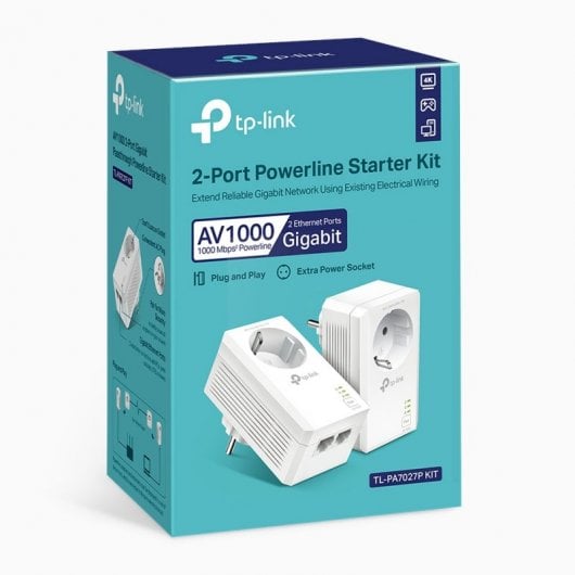 TP-Link TL-PA7027P KIT PLC Powerline AV1000 Réseau électrique Gigabit avec 2 ports Gigabit