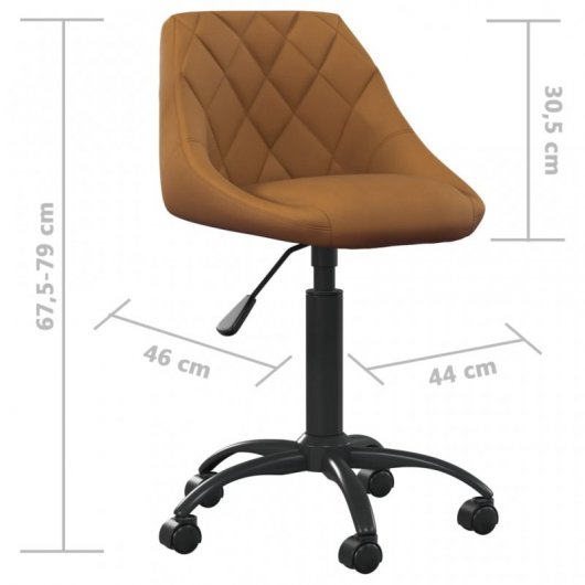 VidaXL Silla Oficina de Terciopelo Marrón