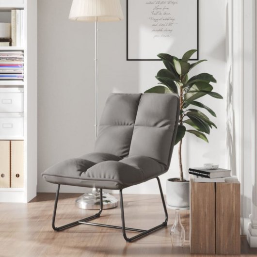 VidaXL chaise longue avec structure en métal velours gris