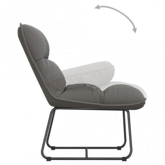 VidaXL chaise longue avec structure en métal velours gris