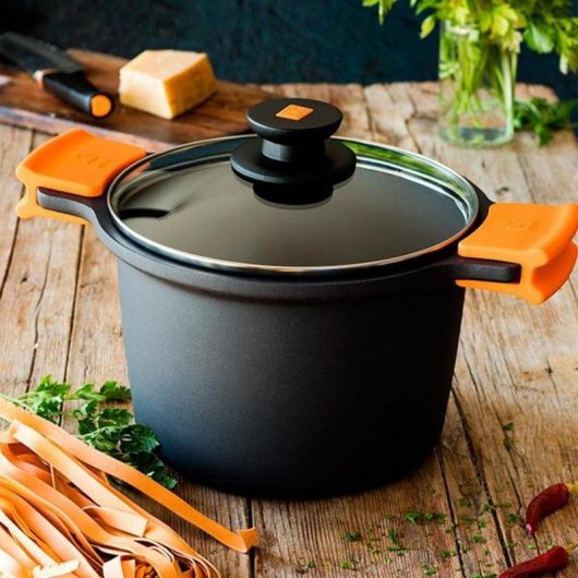 Casserole Haute BRA Efficient Aluminium Fondu 20cm avec Couvercle