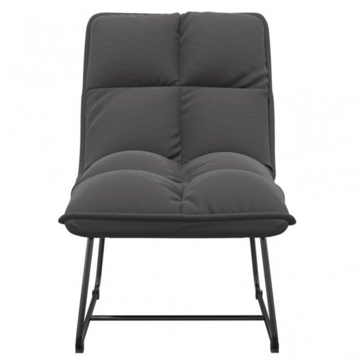 VidaXL Silla de Descanso con Estructura Metal Terciopelo Gris Oscuro