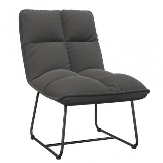 VidaXL Silla de Descanso con Estructura Metal Terciopelo Gris Oscuro