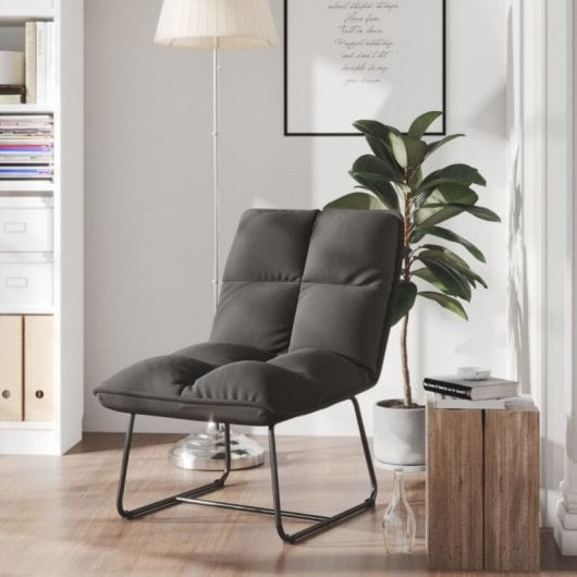 VidaXL Silla de Descanso con Estructura Metal Terciopelo Gris Oscuro