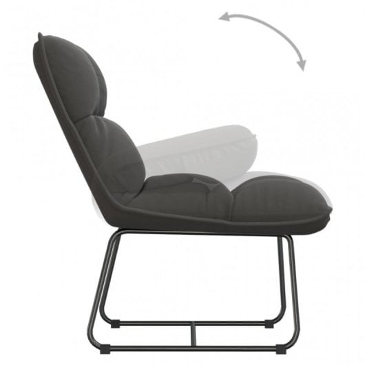 VidaXL Silla de Descanso con Estructura Metal Terciopelo Gris Oscuro