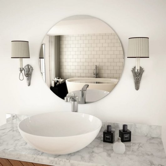 Vidaxl Espejo de Pared Redondo Vidrio 60 cm
