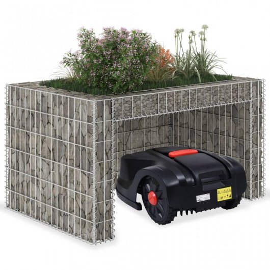 Vidaxl Cobertizo de Cortacésped con Arriate Alambre Acero 110x80x60 Cm