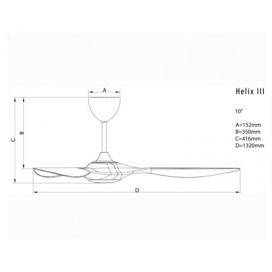 Klassfan Helix Ventilador de Techo WiFi con Motor DC y Luz 46W