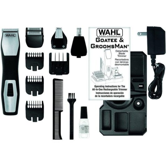 Tondeuse Corps Wahl Body Groomer Pro Sans Fil 60min Sec 4 Sabots Lames Auto-affûtées